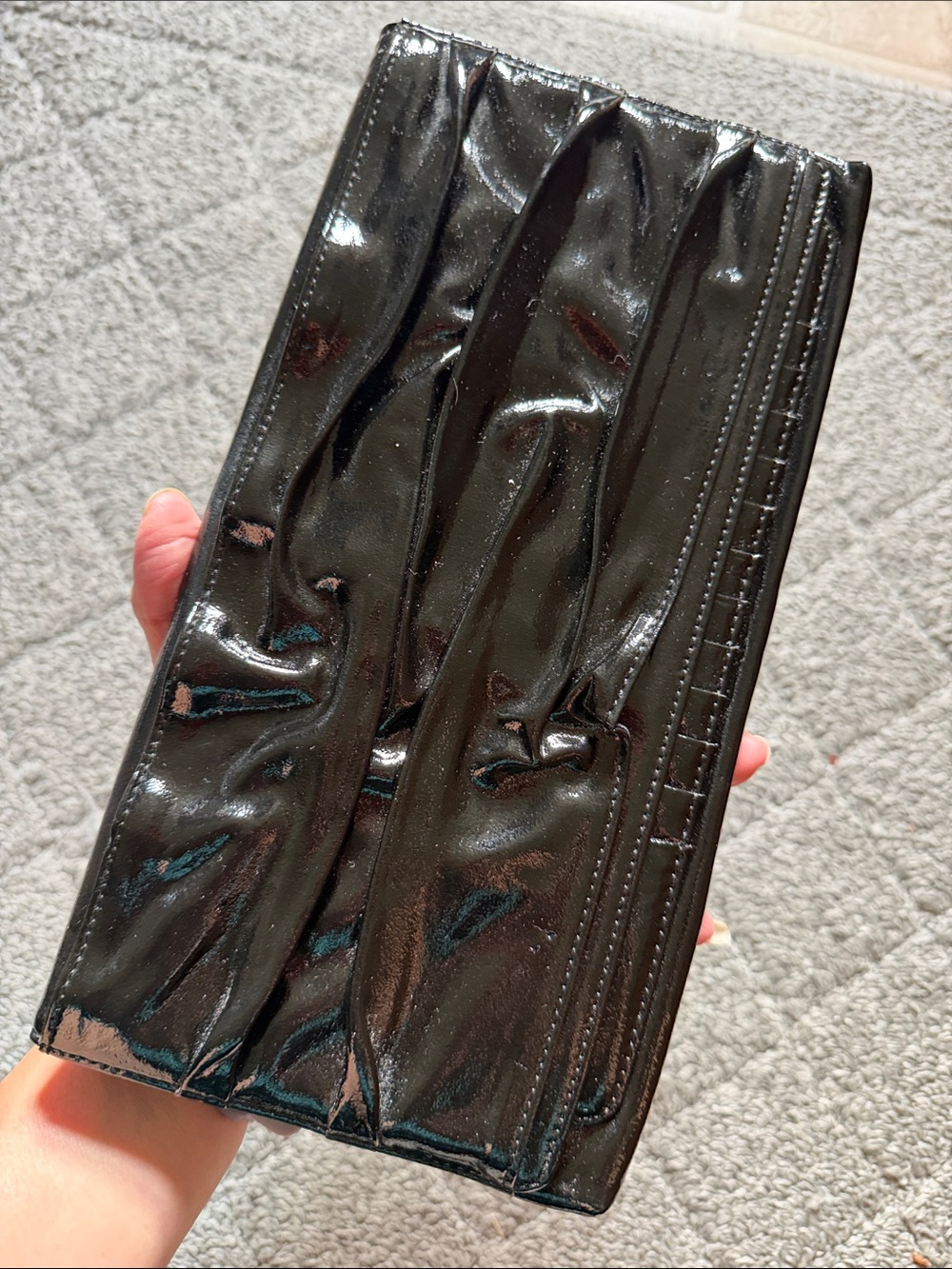 Nordstrom Black Patent Leather Clutch Wallet